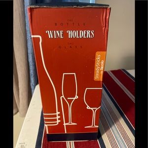 Wine bottle and glass holder